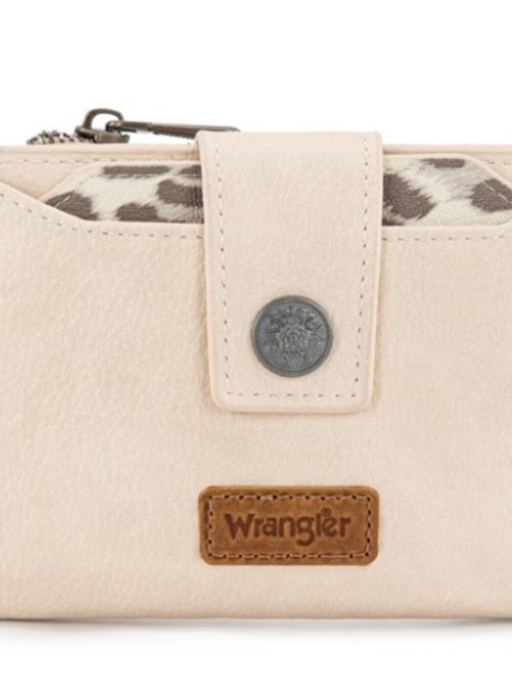Montana West X Wrangler Small Wallets for Women Bifold RFID Blocking Leopard NEW